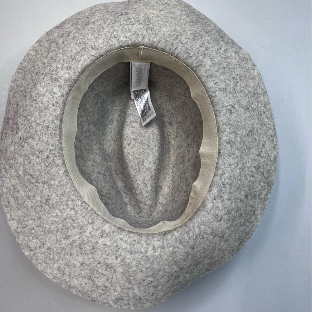 NWT Zara Wool Hat Grey Purple Trim 22” - Picture 3 of 10